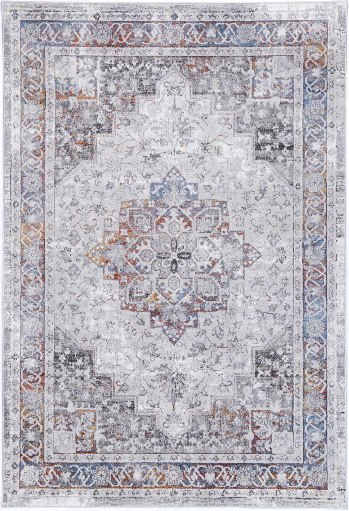 Drift Tribal Grey Multi Floral Rug - The Rugs