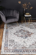 Drift Tribal Grey Multi Floral Rug - The Rugs