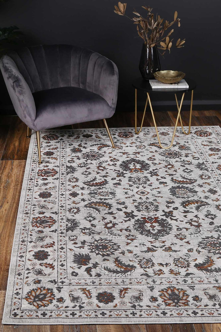 Drift Dark Grey Charcoal Floral Rug - The Rugs