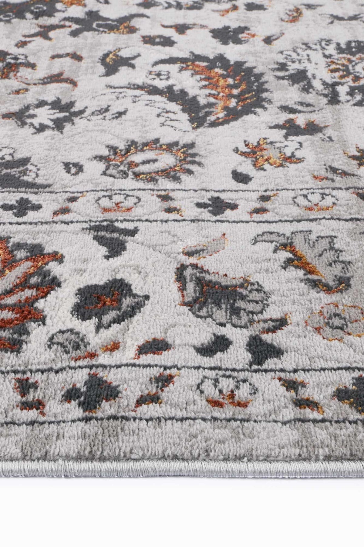 Drift Dark Grey Charcoal Floral Rug - The Rugs