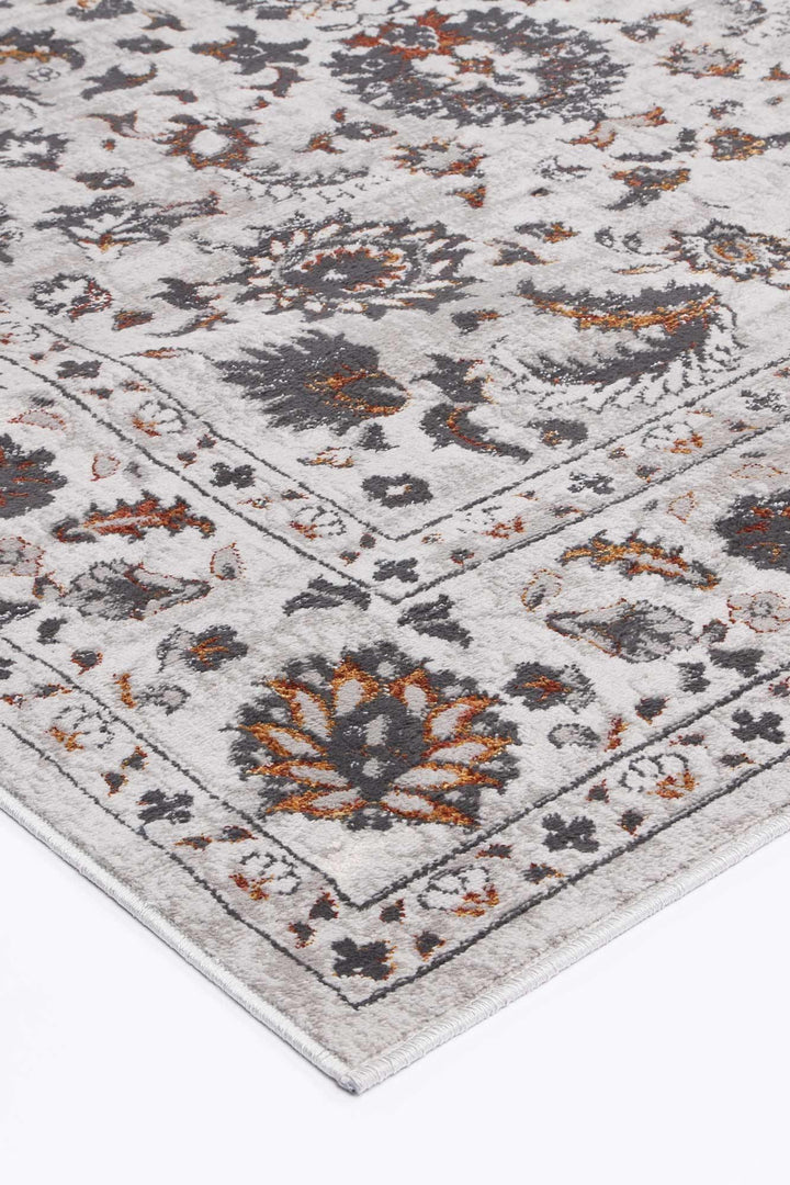 Drift Dark Grey Charcoal Floral Rug - The Rugs