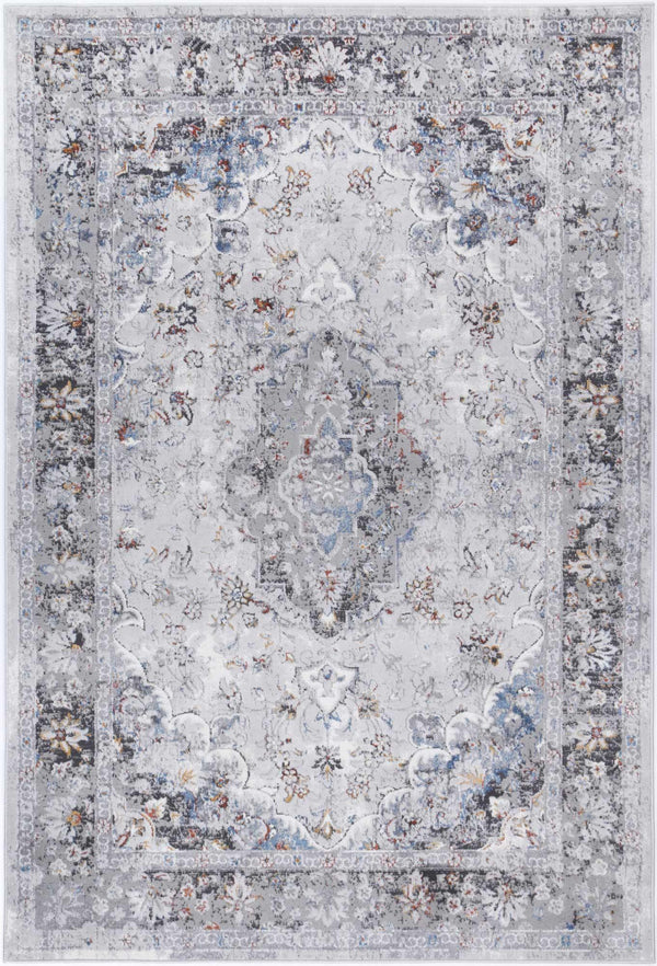 Drift Grey Multi Floral Traditional Rug - The Rugs