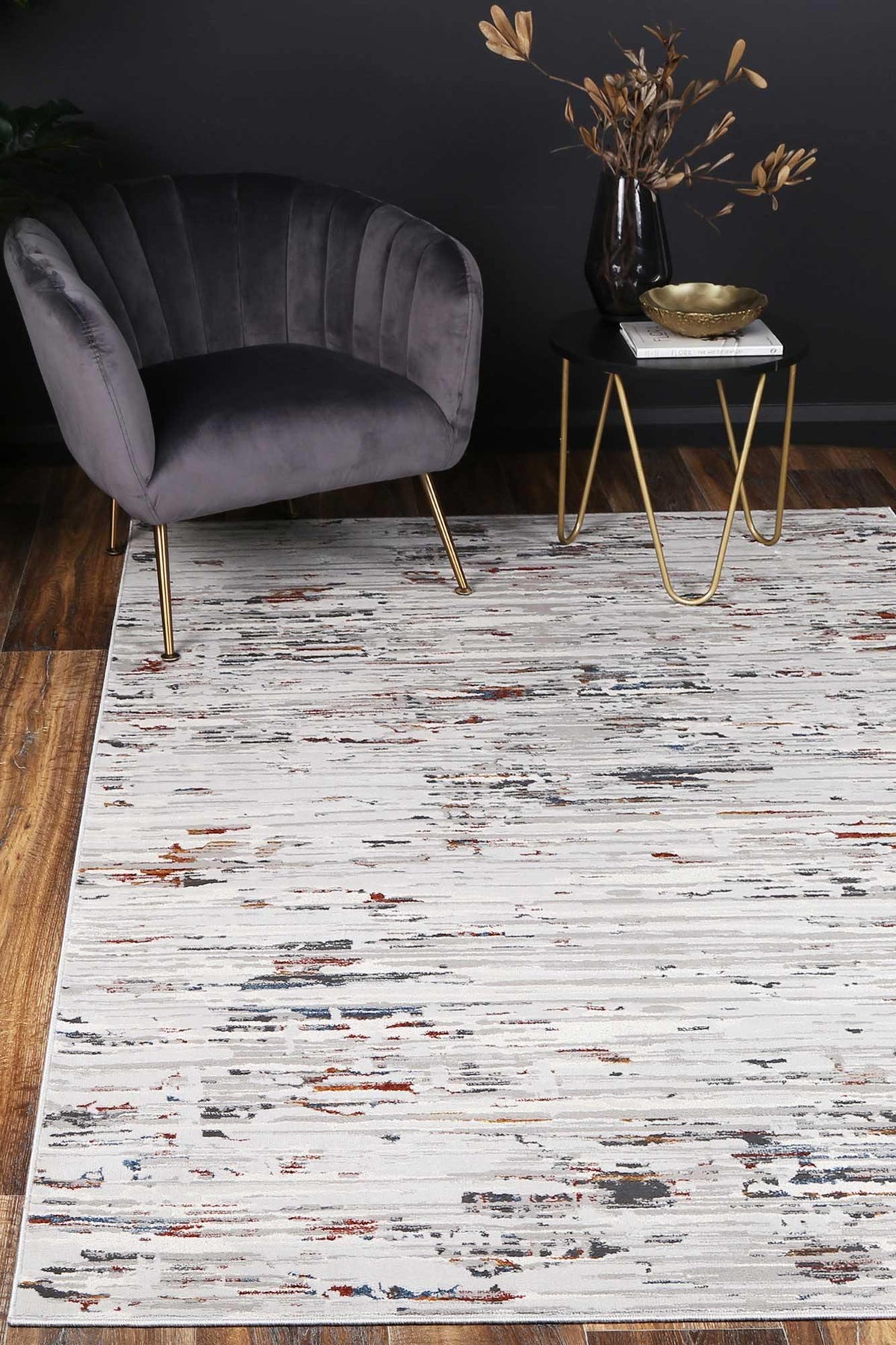Drift Soft Grey Multi Abstract Rug - The Rugs