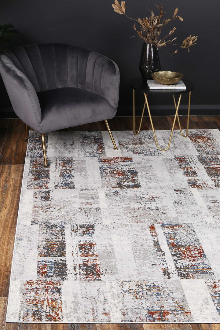 Drift Grey Rust Abstract Rug - The Rugs