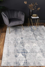 Drift Grey Blue Diamond Rug - The Rugs