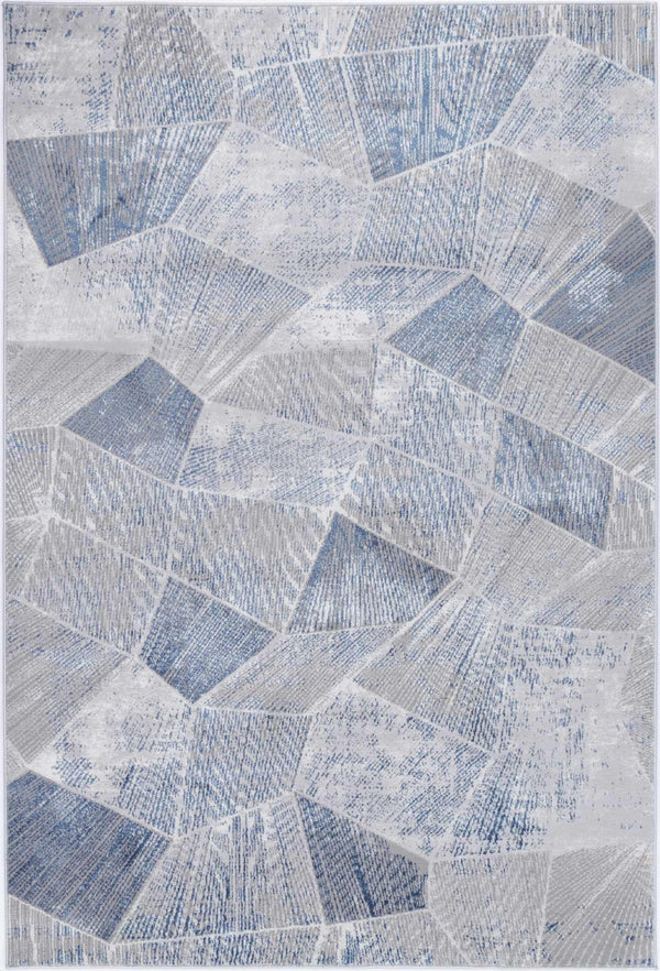 Drift Grey Blue Tiled Geometric Rug - The Rugs