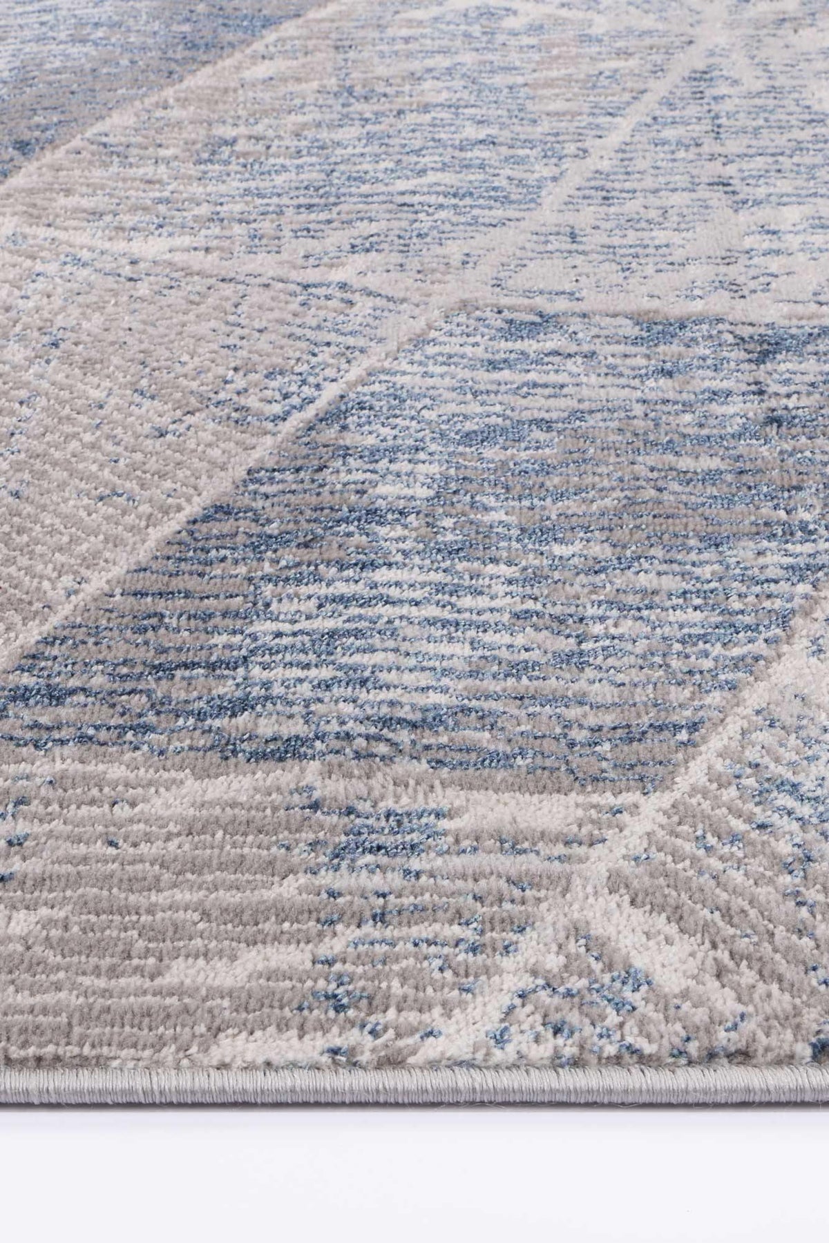 Drift Grey Blue Tiled Geometric Rug - The Rugs