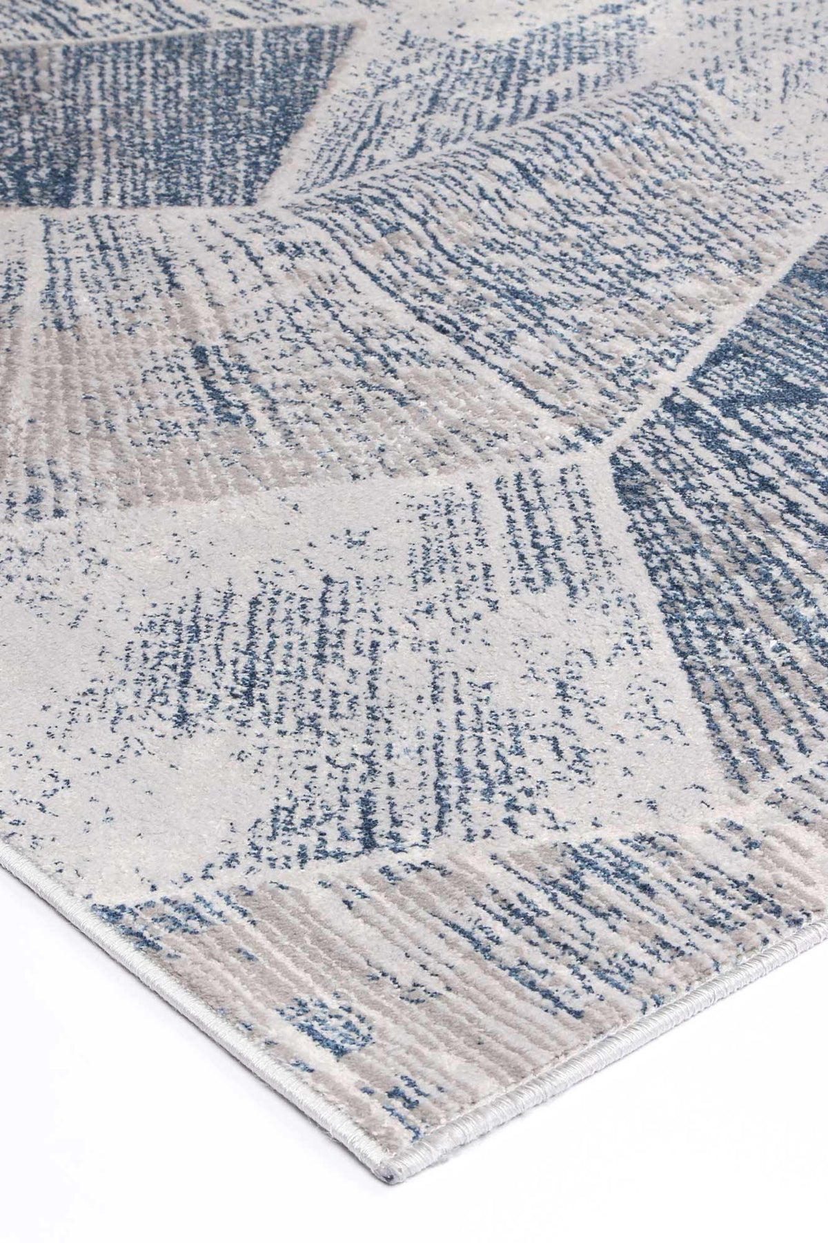 Drift Grey Blue Tiled Geometric Rug - The Rugs