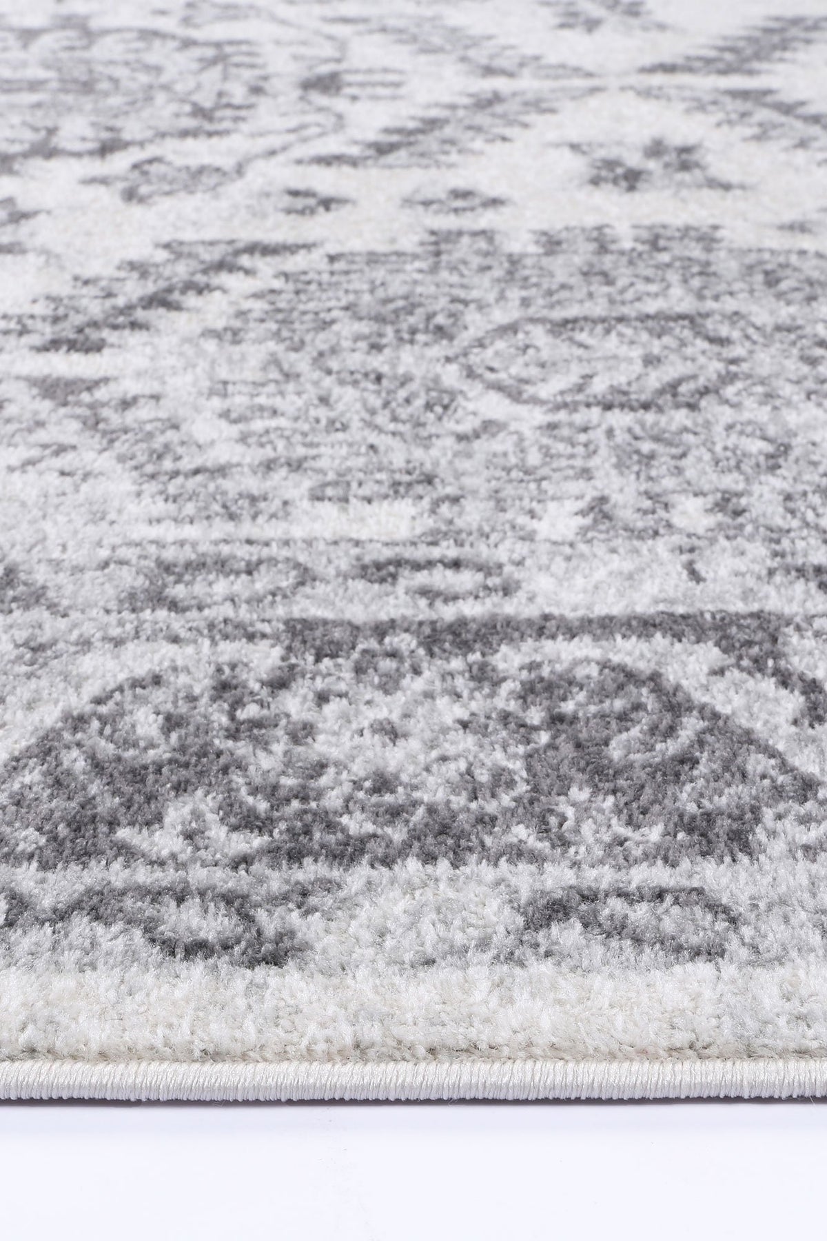 Alpine White Grey Traditional Rug