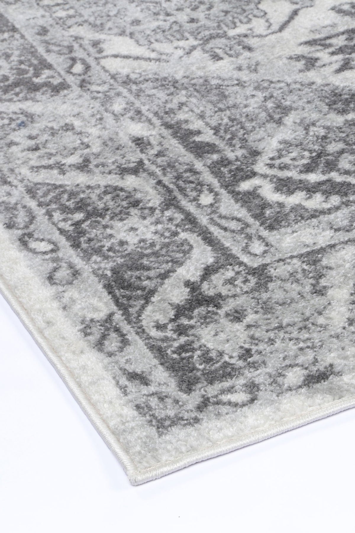Alpine White Grey Traditional Rug