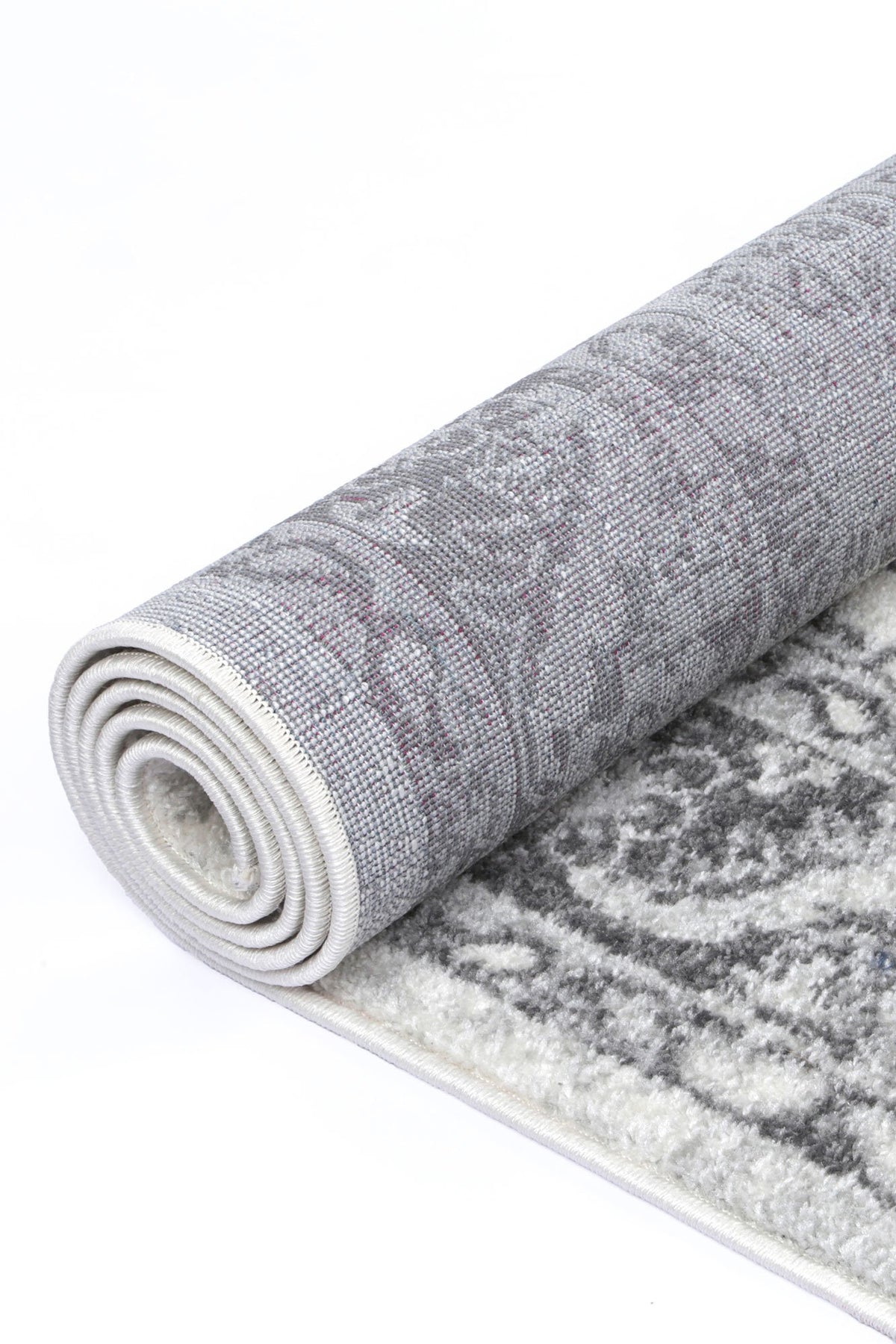 Alpine White Grey Traditional Rug