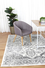 Alpine White Grey Traditional Rug