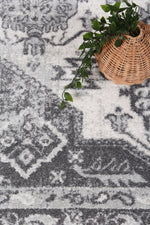 Alpine White Grey Traditional Rug