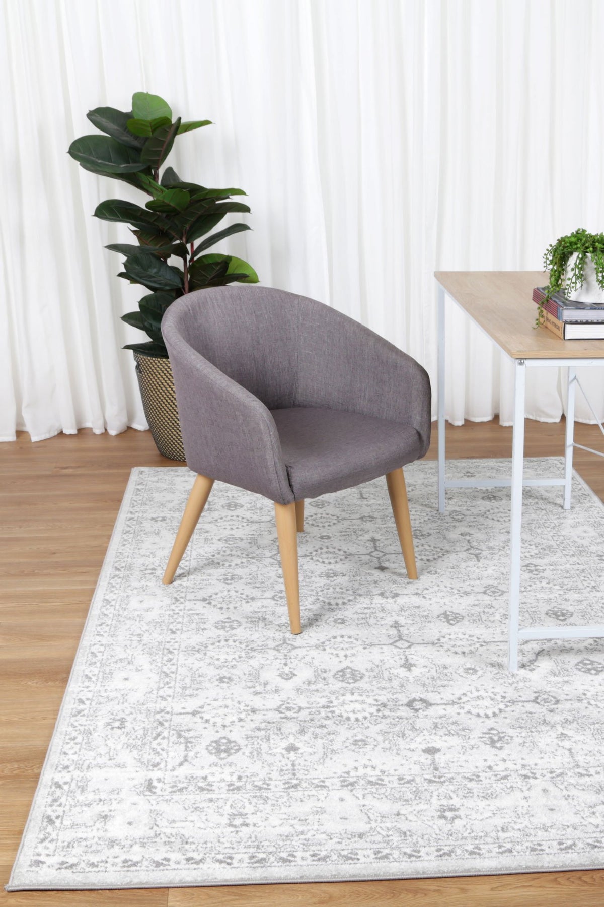 Alpine Grey White Ancient Rug