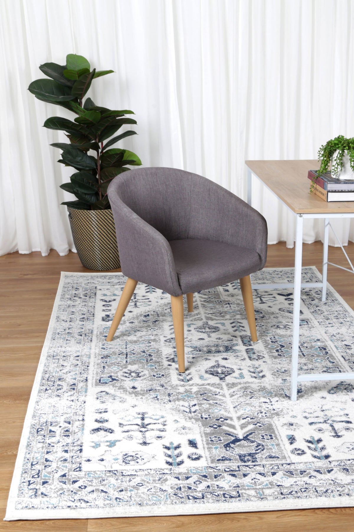 Alpine Cream Blue Traditional Rug
