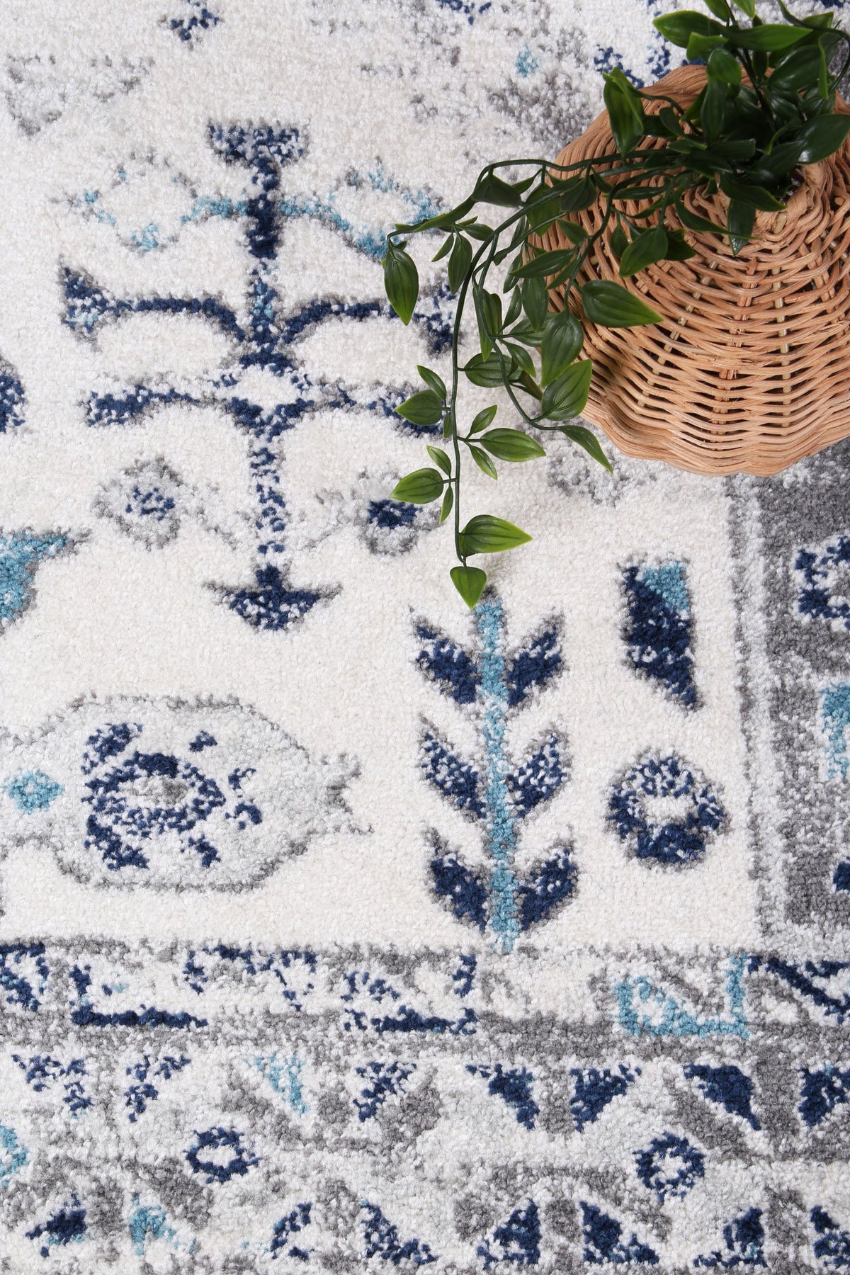 Alpine Cream Blue Traditional Rug