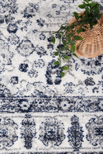 Alpine Navy Cream Traditional Rug