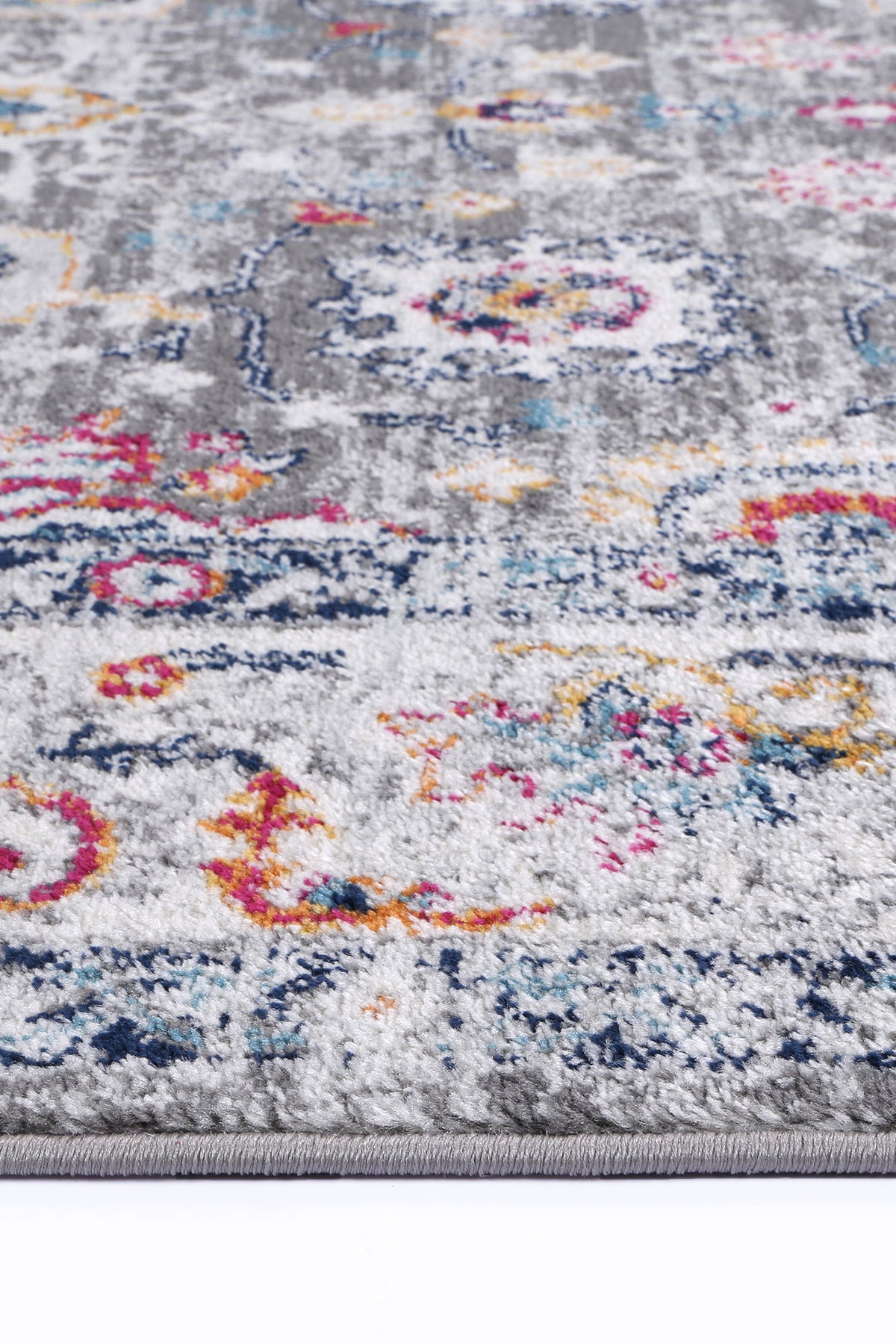 Alpine Grey Multi Traditional Round Rug