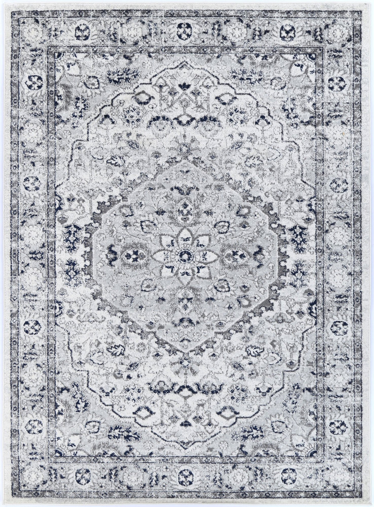 Alpine Cream Navy Floral Rug