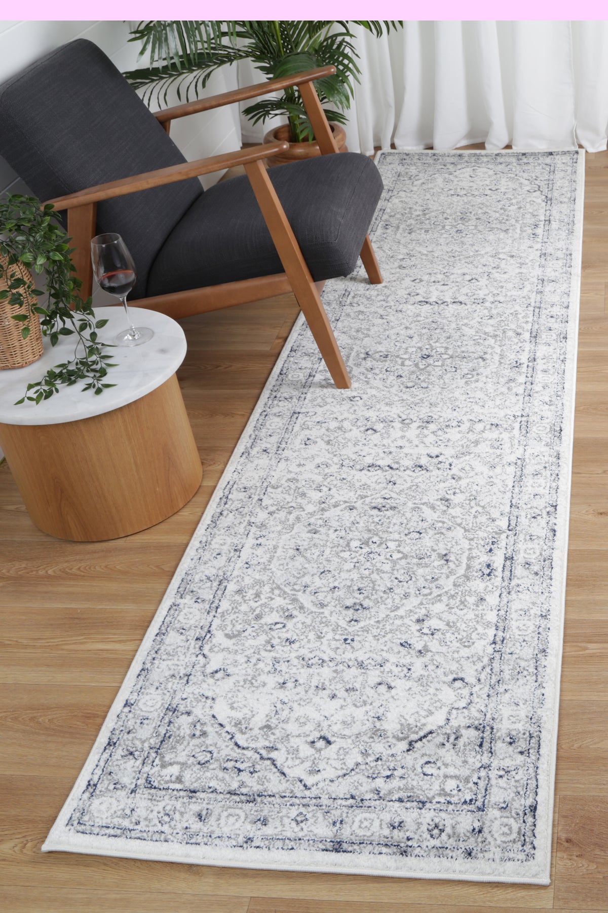 Alpine Cream Navy Floral Rug