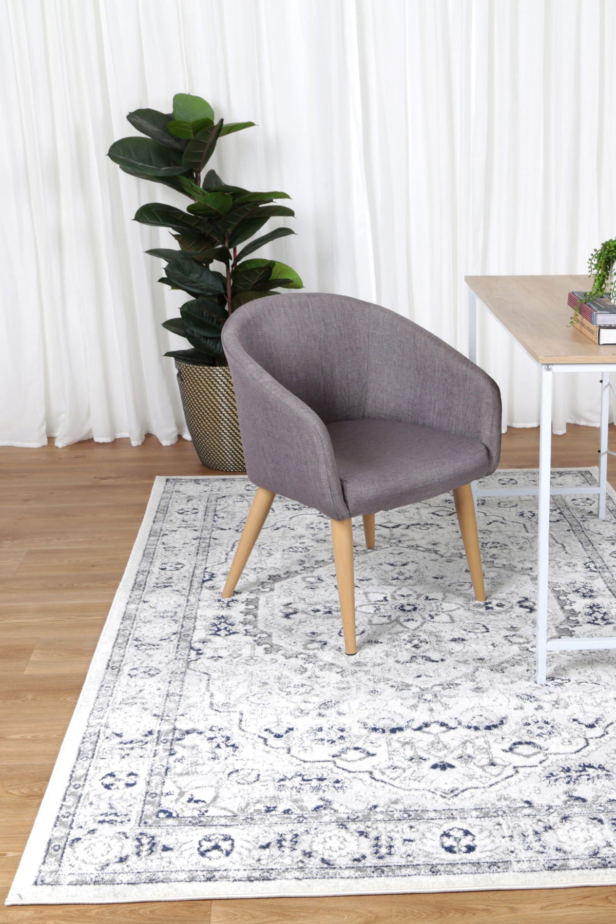 Alpine Cream Navy Floral Rug