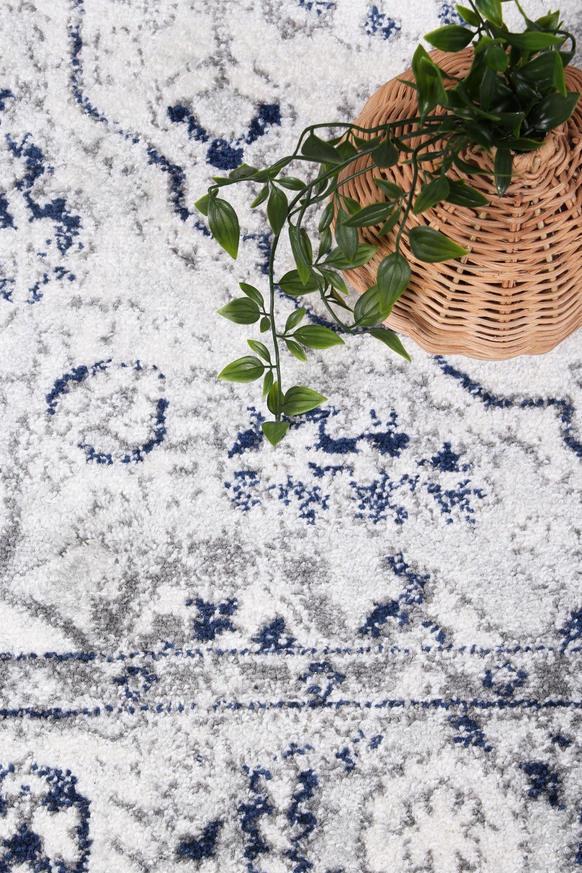 Alpine Cream Navy Floral Rug
