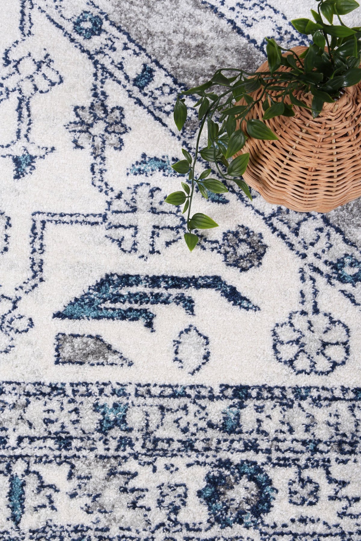 Alpine Navy Cream Ancient Rug