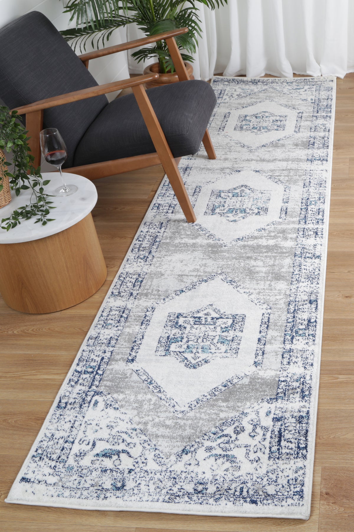 Alpine Navy Cream Ancient Rug