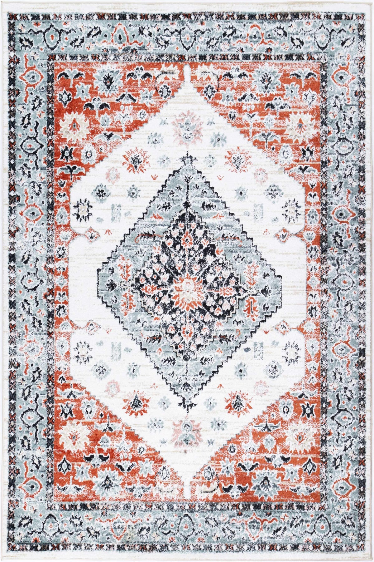 Premium Abbot Traditional Cream Terracotta Rugs | The Rugs