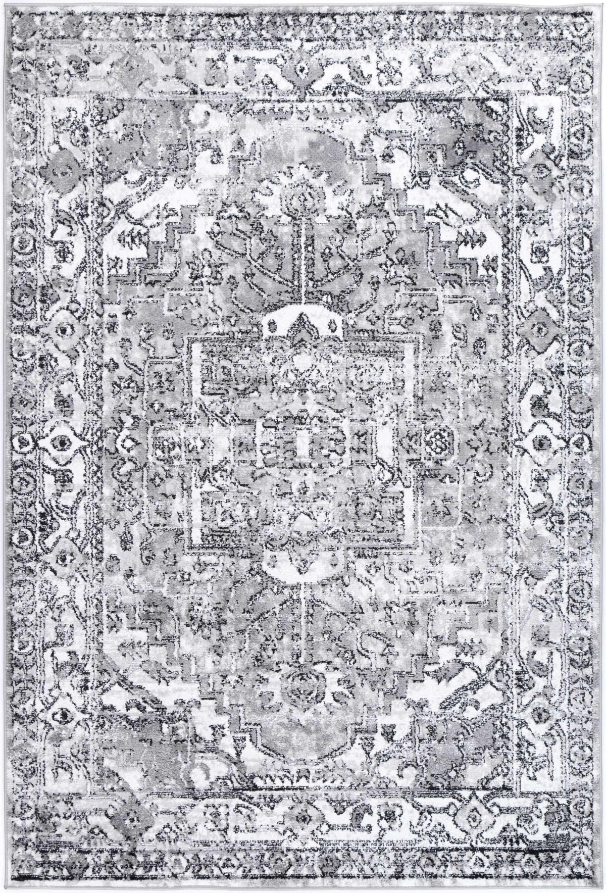Premium Quality Abbot Traditional Black Grey Rug | The Rugs