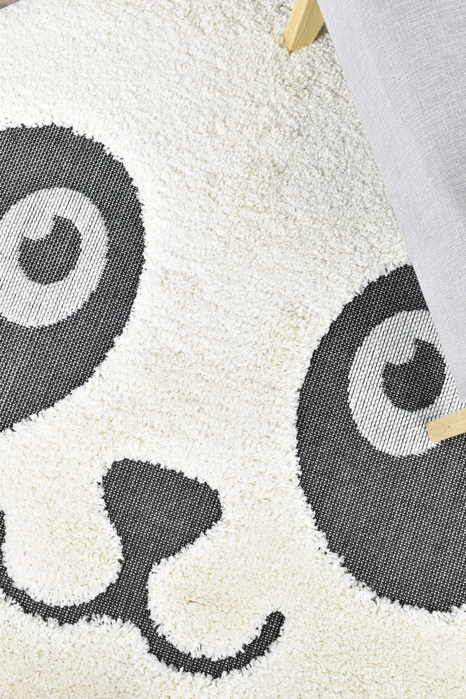 Kingdom Cream Ivory Black Kids Plush Panda Rug, [cheapest rugs online], [au rugs], [rugs australia]