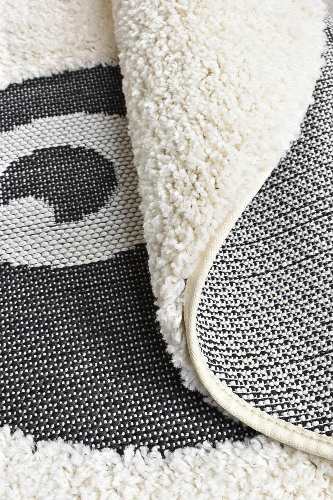 Kingdom Cream Ivory Black Kids Plush Panda Rug, [cheapest rugs online], [au rugs], [rugs australia]
