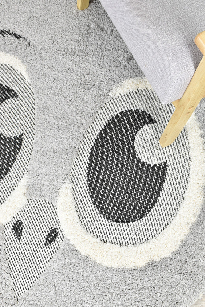 Kingdom Grey Silver Kids Plush Bird Rug, [cheapest rugs online], [au rugs], [rugs australia]