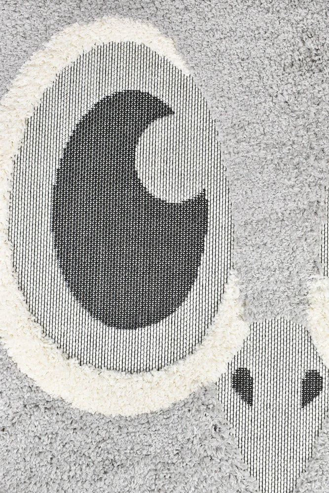 Kingdom Grey Silver Kids Plush Bird Rug, [cheapest rugs online], [au rugs], [rugs australia]