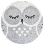 Kingdom Grey SIlver Kids Plush Owl Rug, [cheapest rugs online], [au rugs], [rugs australia]