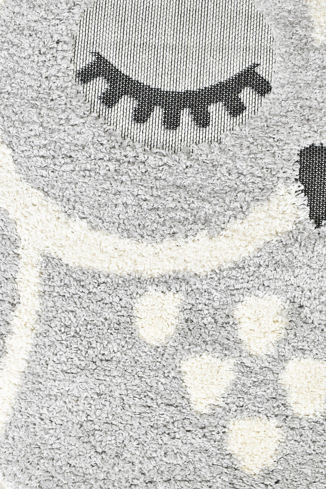 Kingdom Grey SIlver Kids Plush Owl Rug, [cheapest rugs online], [au rugs], [rugs australia]