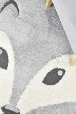 Kingdom Grey SIlver Kids Plush Fox Rug, [cheapest rugs online], [au rugs], [rugs australia]