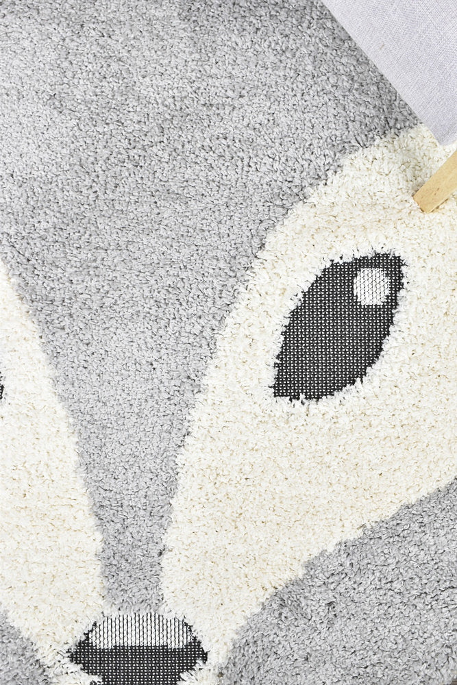 Kingdom Grey SIlver Kids Plush Fox Rug, [cheapest rugs online], [au rugs], [rugs australia]