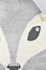 Kingdom Grey SIlver Kids Plush Fox Rug, [cheapest rugs online], [au rugs], [rugs australia]