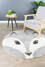 Kingdom Grey SIlver Kids Plush Fox Rug, [cheapest rugs online], [au rugs], [rugs australia]