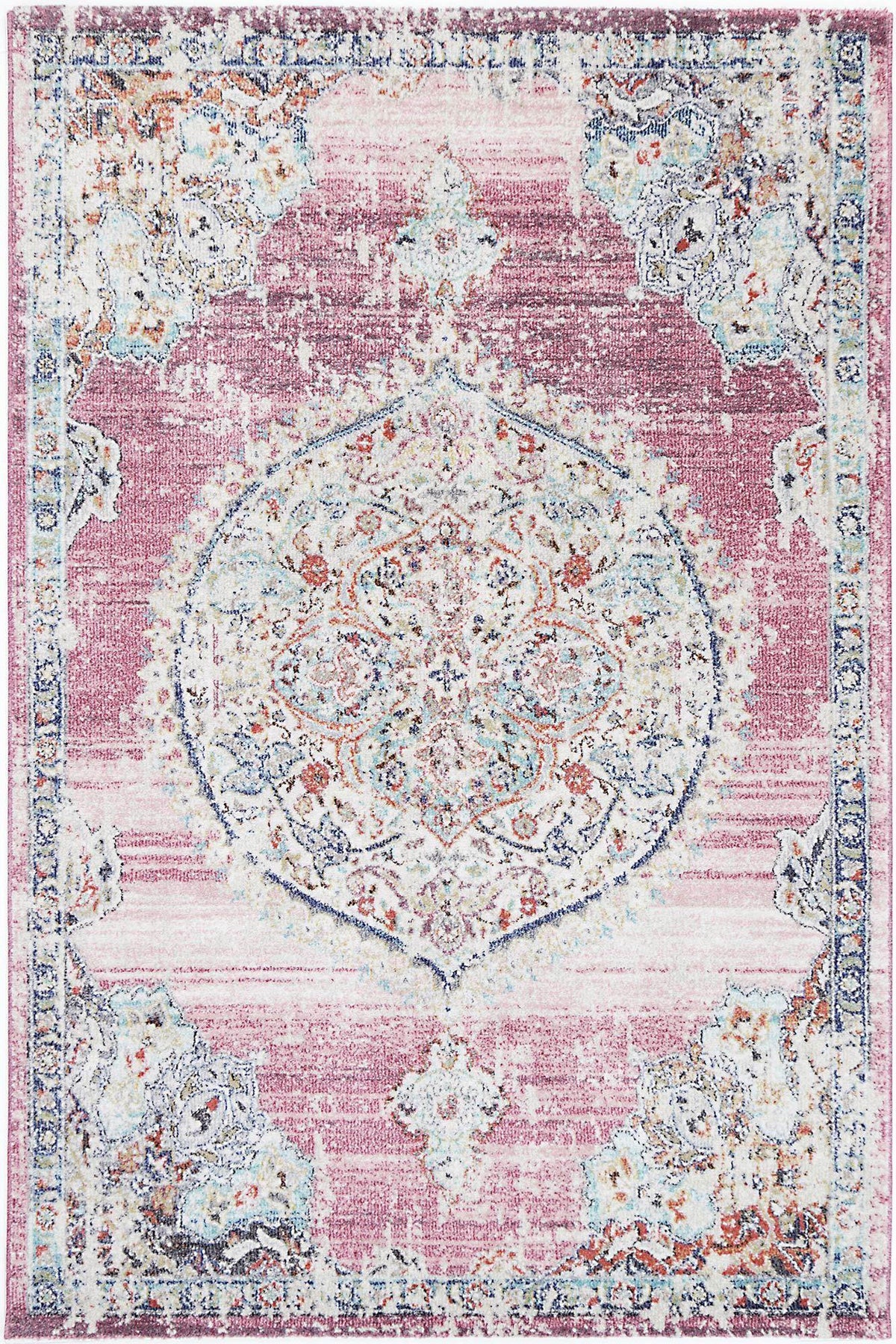 Clara Hollow Medalion Transitional Blush Rug - The Rugs