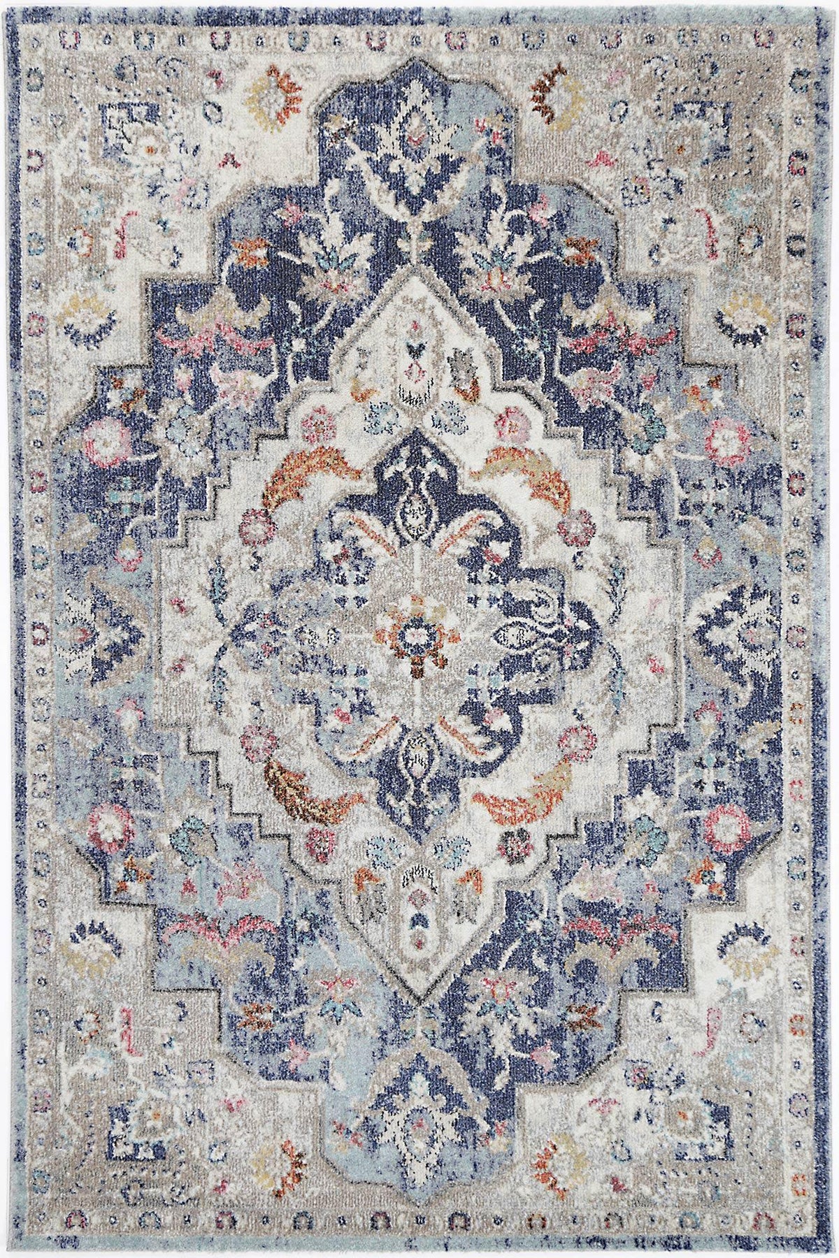 Clara Alexander Transitional Navy Multi Rug - The Rugs