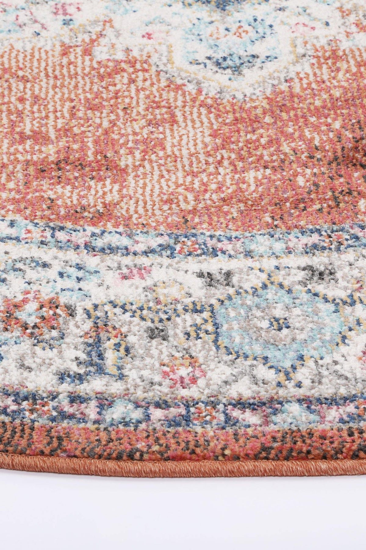 Clara Brentwood Transitional Rust Round Rug - The Rugs