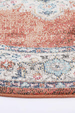 Clara Brentwood Transitional Rust Round Rug - The Rugs