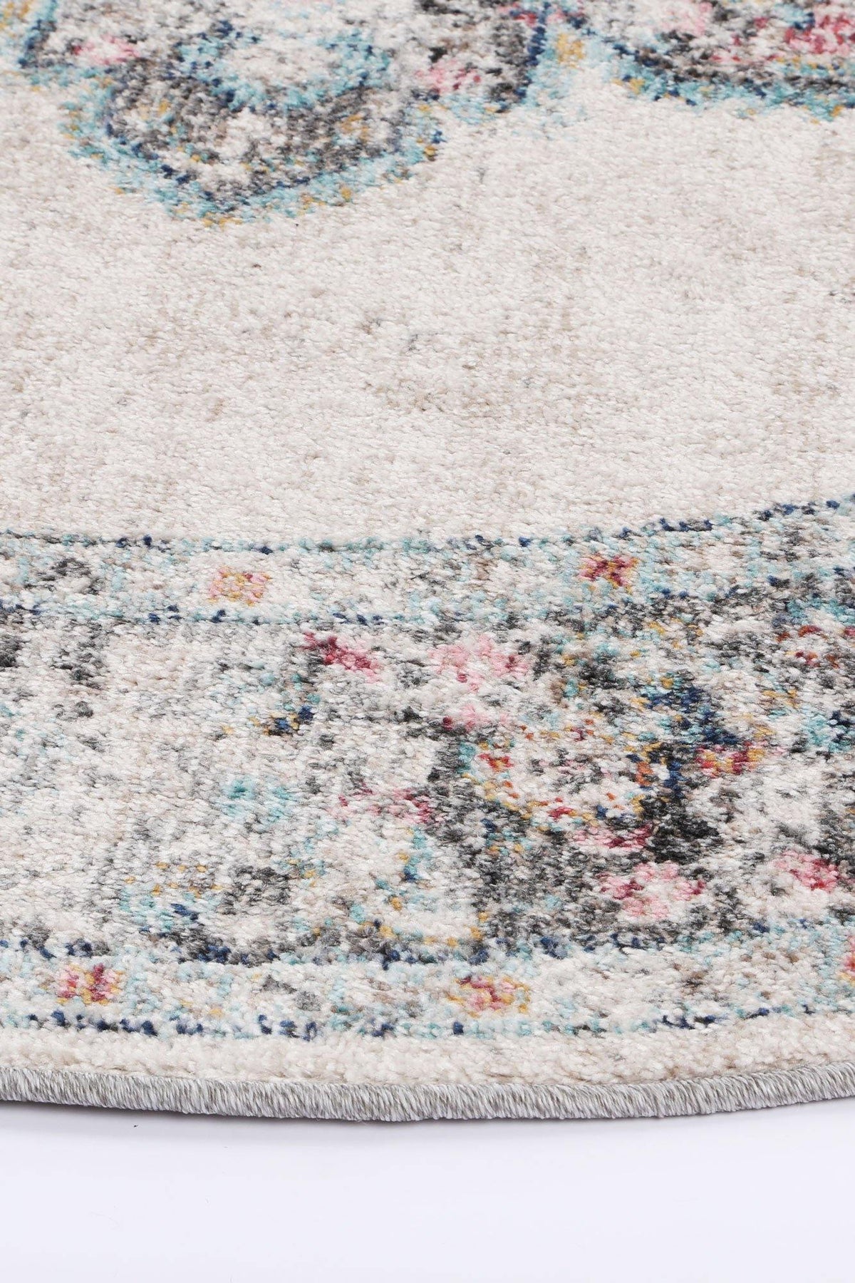 Clara Brentwood Transitional Cream Round Rug - The Rugs
