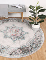 Clara Brentwood Transitional Cream Round Rug - The Rugs