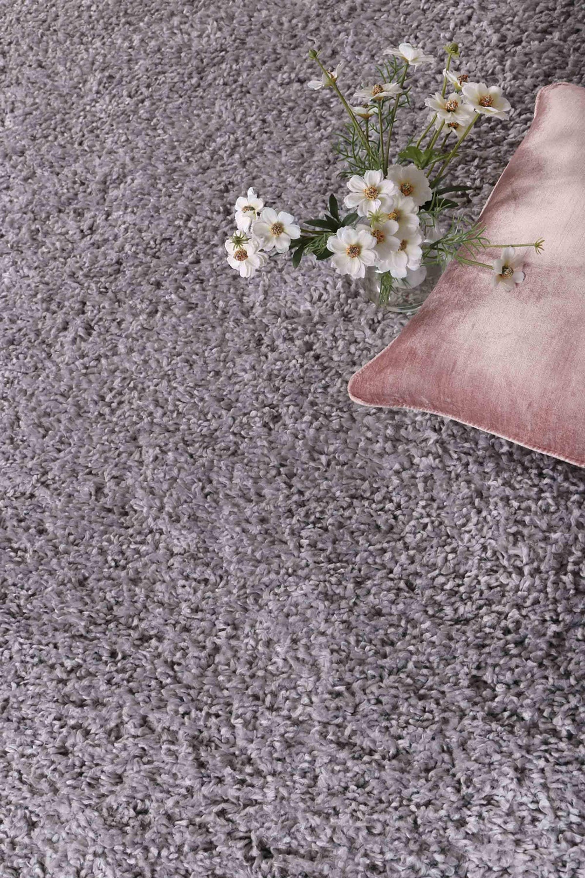 Danso Shaggy Silver Grey Round Rug - The Rugs
