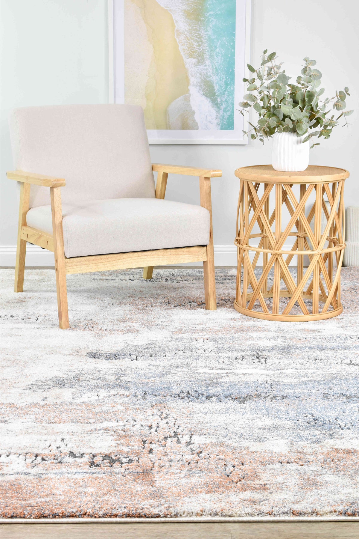 Urban Chic Orange Rust Blue Tapestry Rug, [cheapest rugs online], [au rugs], [rugs australia]