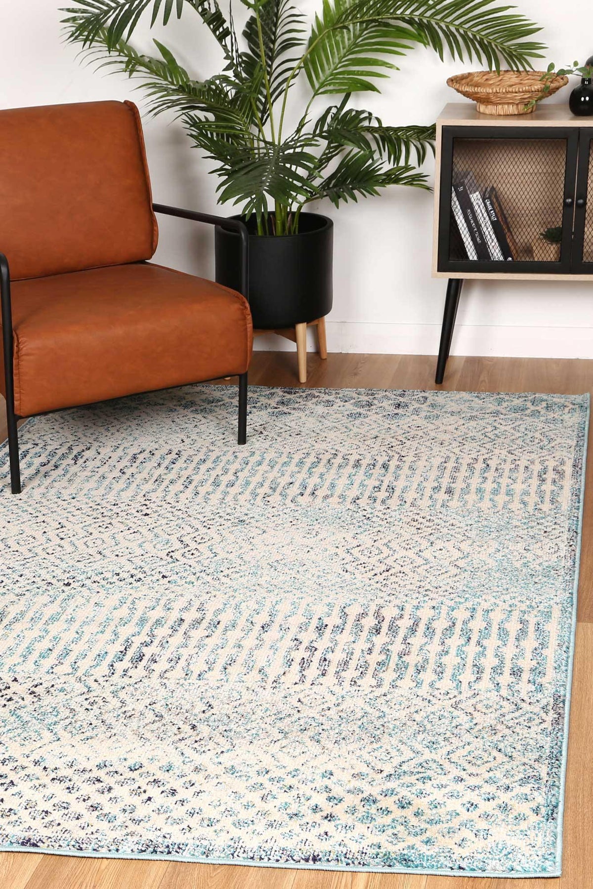 Ziva Multi Blue Geometric Rug - The Rugs