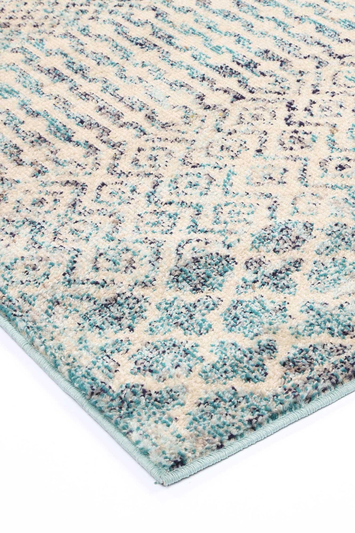 Ziva Multi Blue Geometric Rug - The Rugs